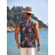 Men'S Cotton Linen Tank Top, Casual Sleeveless Lace Up Beach Hippie Tops, Bohemian Renaissance Pirate Tunic, Crew Neck, Printed Pattern, Non-Stretch Knit Fabric, Regular Fit, for Summer Sports Vest Men'S Cotton Linen Tank Top, Casual Sleeveless Lace Up Beach Hippie Tops, Bohemian Renaissance Pirate Tunic, Crew Neck, Printed Pattern, Non-Stretch Knit Fabric, Regular Fit, for Summer Sports Vest