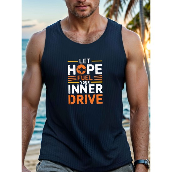 Men's Breathable Polyester Tank Top - Casual Geometric Print, Crew Neck Sleeveless Shirt for Summer Fitness & Outdoor Activities Men's Breathable Polyester Tank Top - Casual Geometric Print, Crew Neck Sleeveless Shirt for Summer Fitness & Outdoor Activities