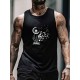 Men'S Dandelion Musical Notes Graphic Tank Top, Quick Dry Mesh Polyester Sports Shirt, Crew Neck, Regular Fit, Geometric Pattern, Slight Stretch, with Knit Fabric for Summer Wear Men'S Dandelion Musical Notes Graphic Tank Top, Quick Dry Mesh Polyester Sports Shirt, Crew Neck, Regular Fit, Geometric Pattern, Slight Stretch, with Knit Fabric for Summer Wear