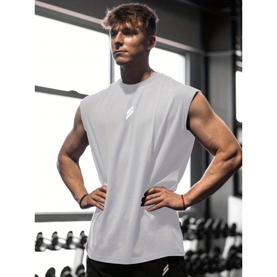 Men's Athletic Tank Top - Sleeveless, Breathable Polyester, Perfect for Gym & Casual Wear Men's Athletic Tank Top - Sleeveless, Breathable Polyester, Perfect for Gym & Casual Wear