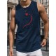 Men'S Casual Crew Neck Tank Top, Polyester Knit Fabric, Regular Fit, Geometric Pattern, with Slight Stretch, for Summer Adult Sleeveless Shirt Men'S Casual Crew Neck Tank Top, Polyester Knit Fabric, Regular Fit, Geometric Pattern, with Slight Stretch, for Summer Adult Sleeveless Shirt