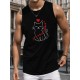 Men'S Casual Crew Neck Tank Top, Polyester Knit Fabric, Regular Fit, Geometric Pattern, with Slight Stretch, for Summer Adult Sleeveless Shirt Men'S Casual Crew Neck Tank Top, Polyester Knit Fabric, Regular Fit, Geometric Pattern, with Slight Stretch, for Summer Adult Sleeveless Shirt