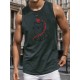 Men'S Casual Crew Neck Tank Top, Polyester Knit Fabric, Regular Fit, Geometric Pattern, with Slight Stretch, for Summer Adult Sleeveless Shirt Men'S Casual Crew Neck Tank Top, Polyester Knit Fabric, Regular Fit, Geometric Pattern, with Slight Stretch, for Summer Adult Sleeveless Shirt