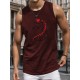 Men'S Casual Crew Neck Tank Top, Polyester Knit Fabric, Regular Fit, Geometric Pattern, with Slight Stretch, for Summer Adult Sleeveless Shirt Men'S Casual Crew Neck Tank Top, Polyester Knit Fabric, Regular Fit, Geometric Pattern, with Slight Stretch, for Summer Adult Sleeveless Shirt