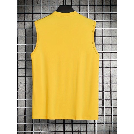 Men's Summer Fashion Tank Top - Casual Round Neck, Stretchy Polyester & Spandex Blend, Breathable Sleeveless Shirt with Trendy Paris Print, Perfect for Gym & Sports, Non-Transparent Men's Summer Fashion Tank Top - Casual Round Neck, Stretchy Polyester & Spandex Blend, Breathable Sleeveless Shirt with Trendy Paris Print, Perfect for Gym & Sports, Non-Transparent