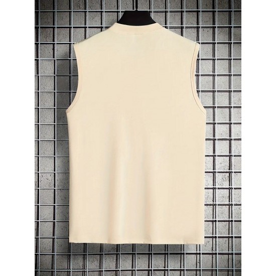 Men's Summer Fashion Tank Top - Casual Round Neck, Stretchy Polyester & Spandex Blend, Breathable Sleeveless Shirt with Trendy Paris Print, Perfect for Gym & Sports, Non-Transparent Men's Summer Fashion Tank Top - Casual Round Neck, Stretchy Polyester & Spandex Blend, Breathable Sleeveless Shirt with Trendy Paris Print, Perfect for Gym & Sports, Non-Transparent