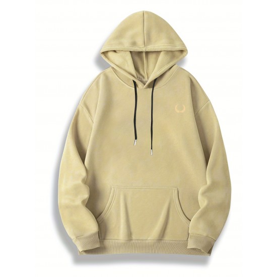 Plus Size Casual Hoodie with Geometric Wheat Ear Print, Polyester 100%, Hooded with Slight Stretch, Regular Fit Knit Fabric, 220gsm - Fake Pocket & Drawstring Detail Plus Size Casual Hoodie with Geometric Wheat Ear Print, Polyester 100%, Hooded with Slight Stretch, Regular Fit Knit Fabric, 220gsm - Fake Pocket & Drawstring Detail
