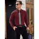 Men'S Plus Size Dress Shirts, Polyester Blend, Casual Work Style, Lapel Collar, Slight Stretch, Solid Color, Button-Down, Regular Fit, Woven, for All Seasons Men'S Plus Size Dress Shirts, Polyester Blend, Casual Work Style, Lapel Collar, Slight Stretch, Solid Color, Button-Down, Regular Fit, Woven, for All Seasons