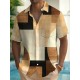 Men's Vintage Geometric Color Block 3D Print Button-Up Shirt with Pocket - Breathable Polyester, Summer Fashion, PLUS SIZE Men's Vintage Geometric Color Block 3D Print Button-Up Shirt with Pocket - Breathable Polyester, Summer Fashion, PLUS SIZE