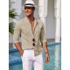 1pc Men'S Casual Crew Neck Long Sleeve Button Down Shirt - Solid Color Rayon/Viscose Blend, Non-Stretch Fabric, Woven Cuban Guayabera Beach Shirt for Spring/Fall, Plus Size 1pc Men'S Casual Crew Neck Long Sleeve Button Down Shirt - Solid Color Rayon/Viscose Blend, Non-Stretch Fabric, Woven Cuban Guayabera Beach Shirt for Spring/Fall, Plus Size