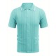 1pc Men'S Casual Knit Polo Shirt - Polyester Short Sleeve Lapel Collar, Slight Stretch Solid Color, Button Down Beach Top for Spring/Summer/Fall, Plus Size 1pc Men'S Casual Knit Polo Shirt - Polyester Short Sleeve Lapel Collar, Slight Stretch Solid Color, Button Down Beach Top for Spring/Summer/Fall, Plus Size